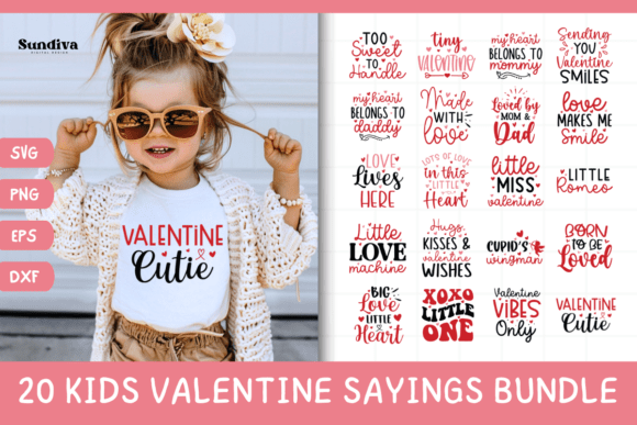 20 Kids Valentine Graphics for Crafts